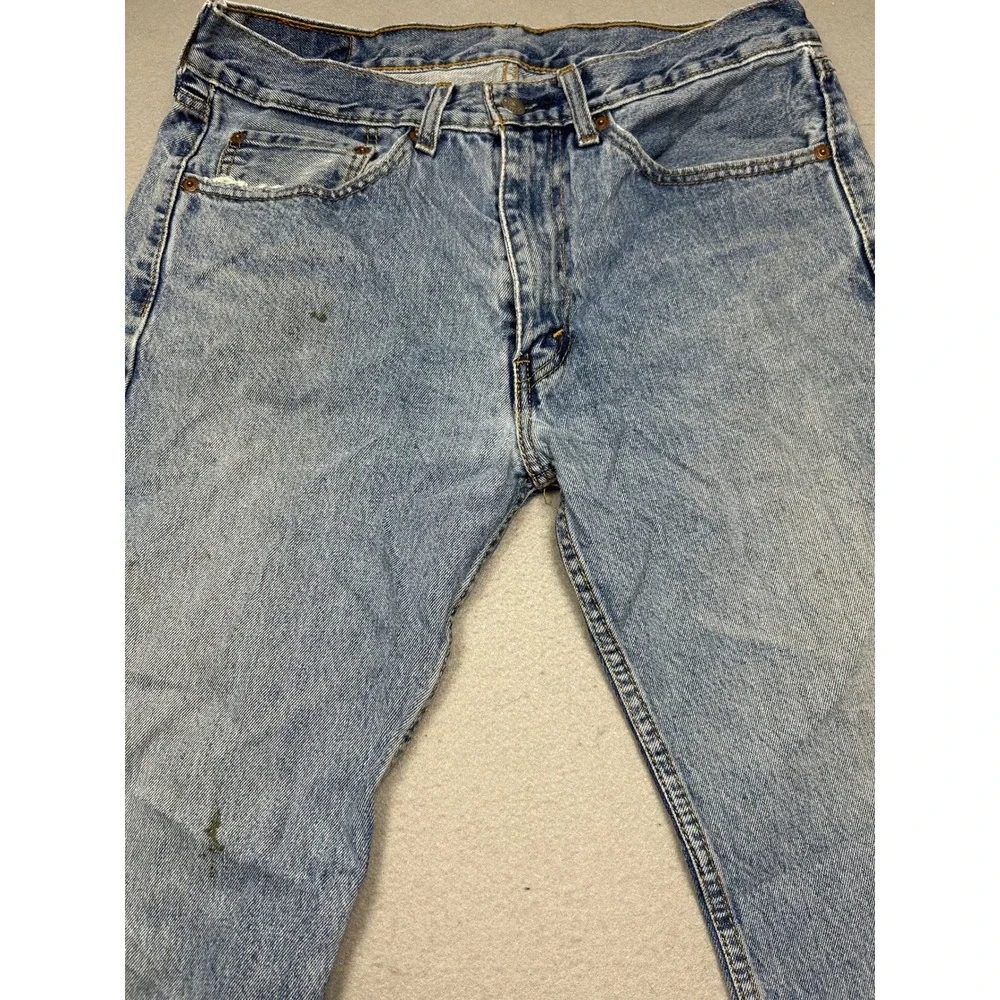 Levi's 505 Regular Fit Cotton Denim Light Wash Blue W34 L34 Mens